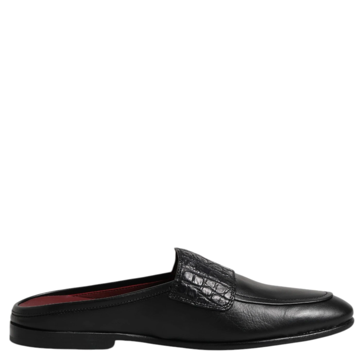 Black Calfskin Leather Slip On Loafers Shoes