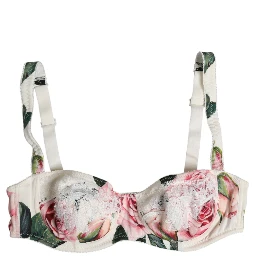 White Floral Balconette Underwired Bra Underwear