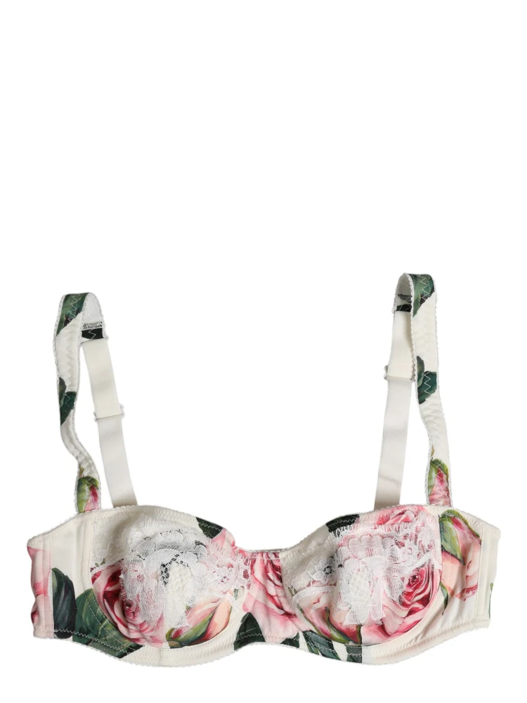 White Floral Balconette Underwired Bra Underwear