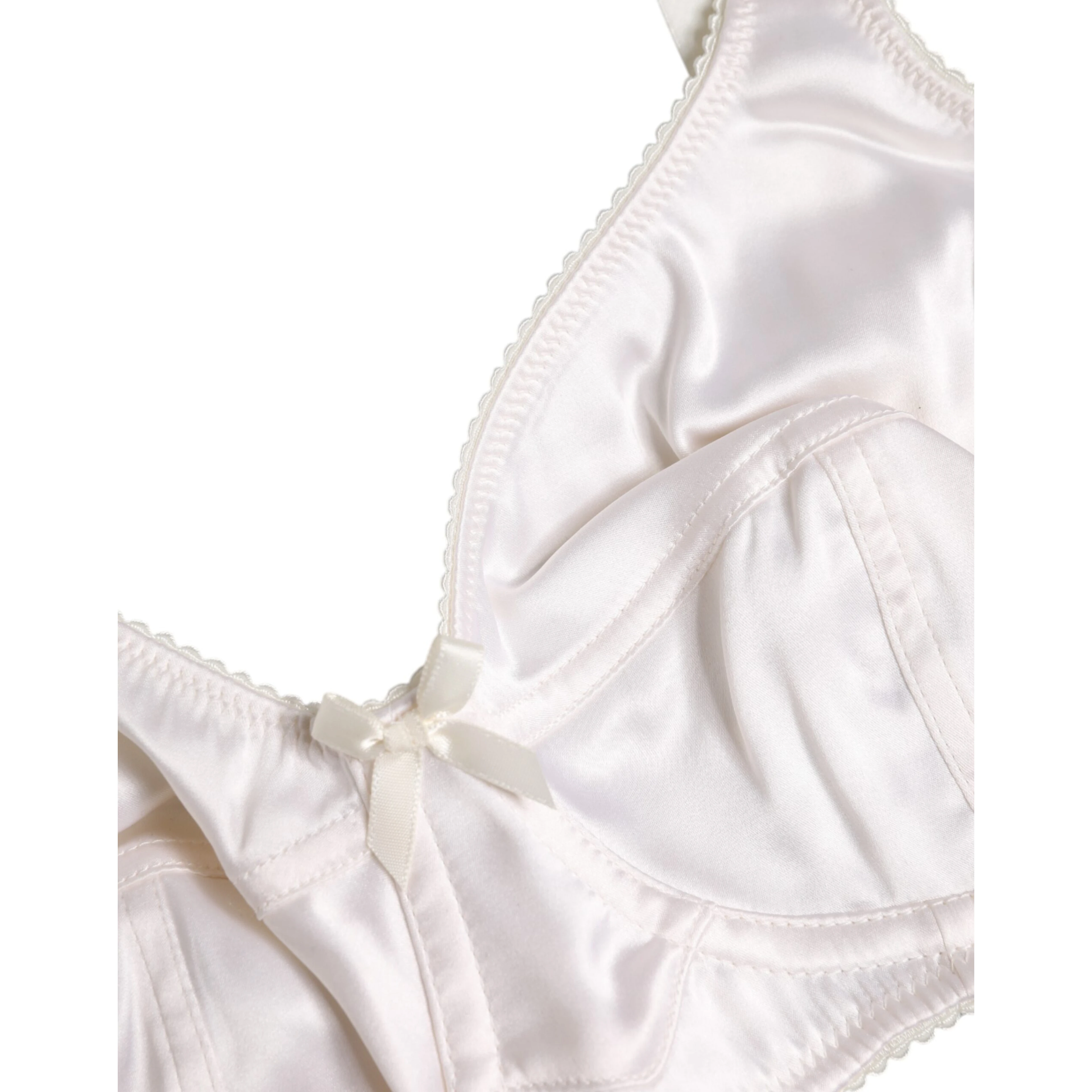White Silk Balconette Non Wire Bra Underwear