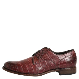 Burgundy Leather Lace Up Derby Dress Shoes