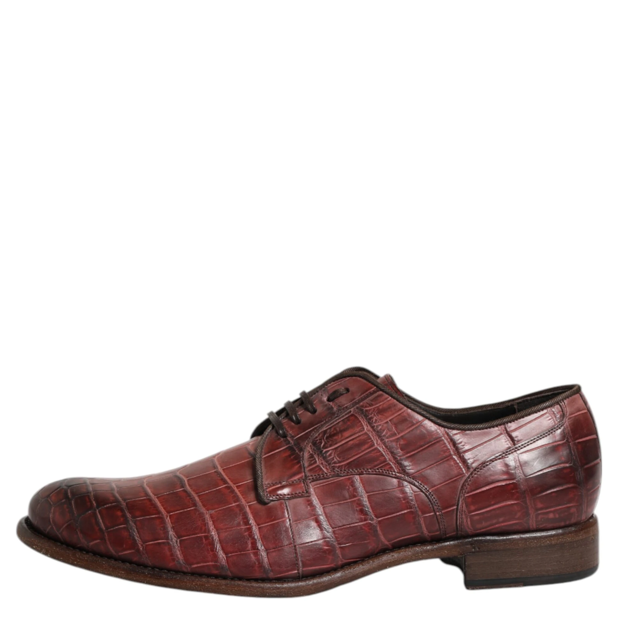 Burgundy Leather Lace Up Derby Dress Shoes