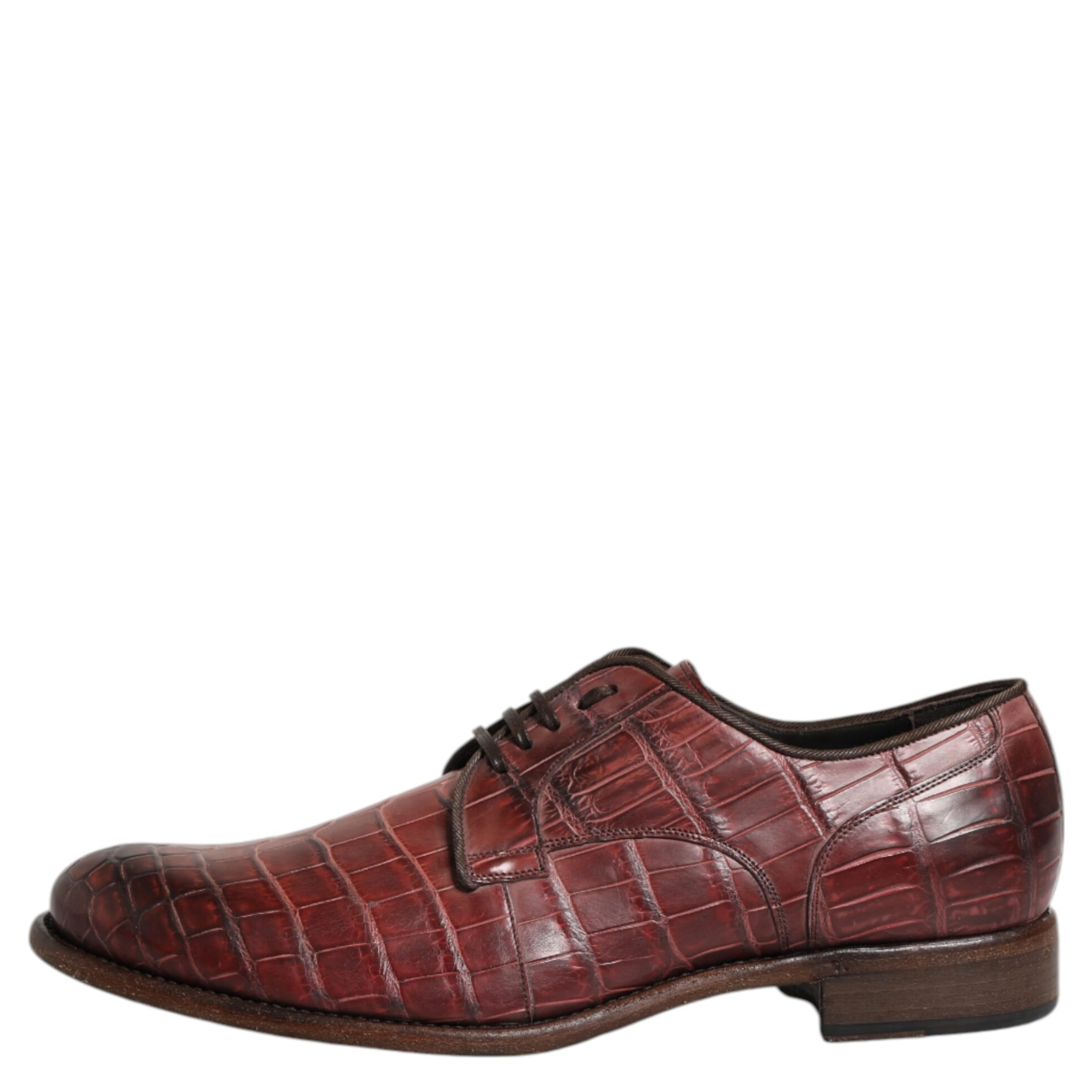 Burgundy Leather Lace Up Derby Dress Shoes