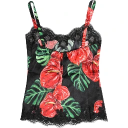 Multicolor Floral Silk Tank Lingerie Underwear
