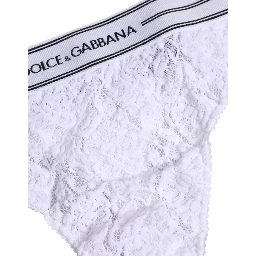 White Nylon Floral Lace Bottom Panty Underwear