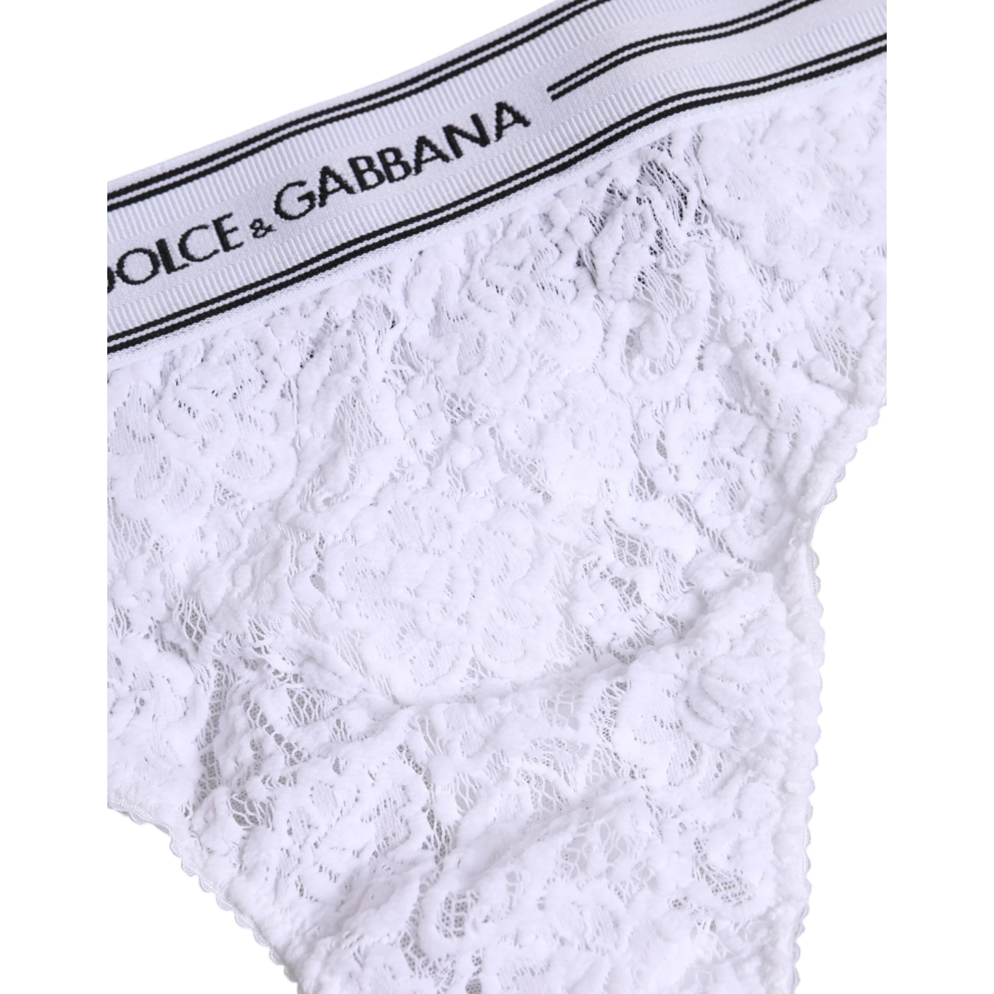 White Nylon Floral Lace Bottom Panty Underwear