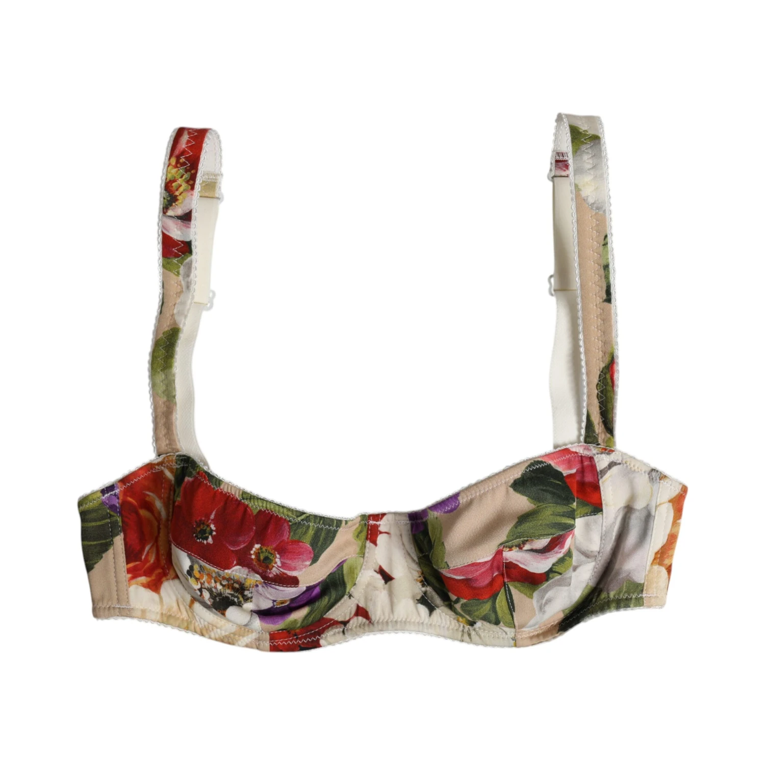 Beige Floral Balconcino Underwired Bra Underwear