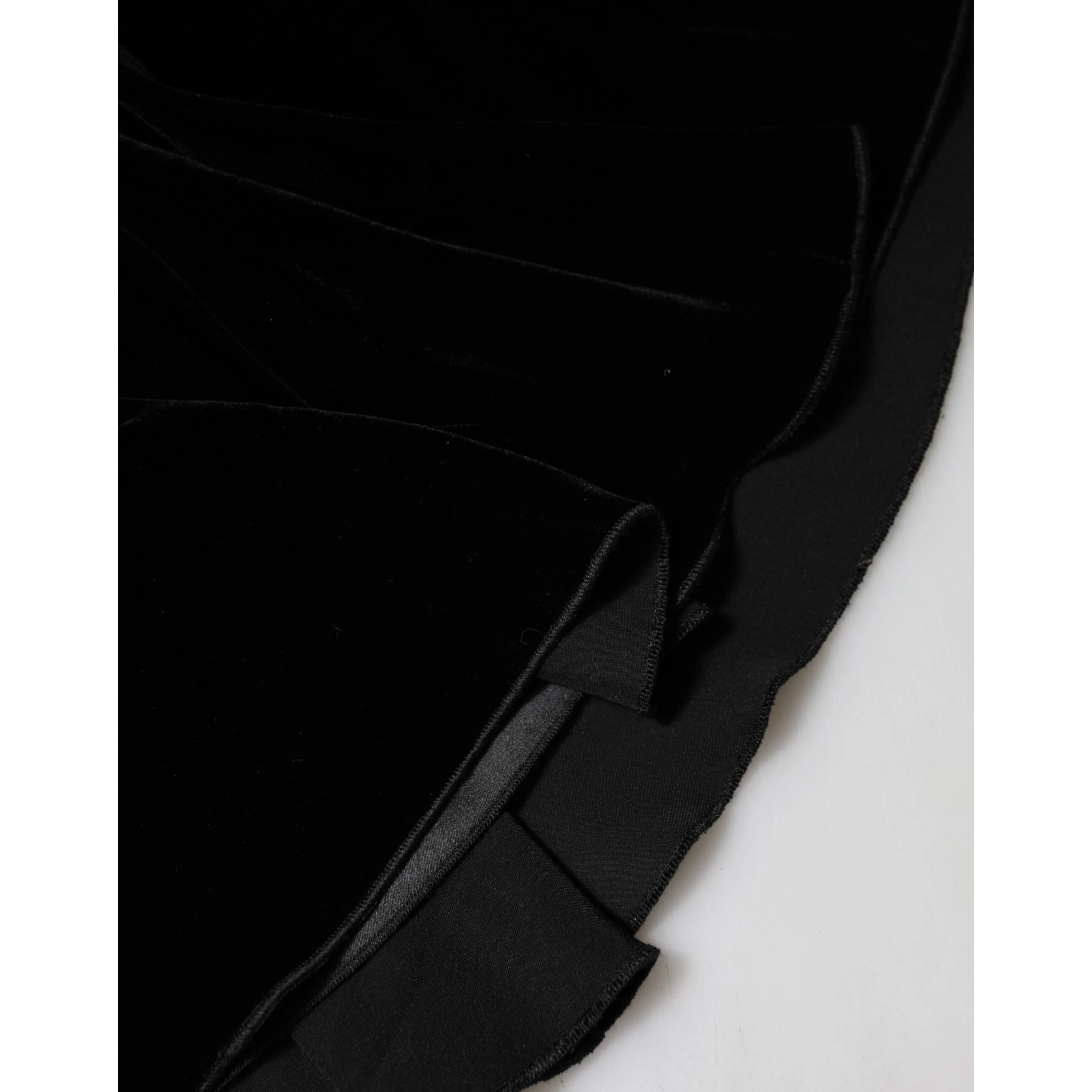Black High Waist Fit Flared Midi Skirt