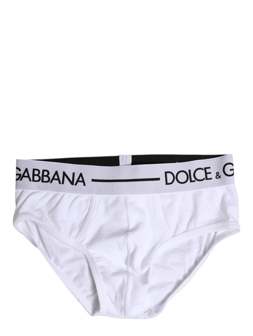 White Cotton Stretch Regular Brief Underwear