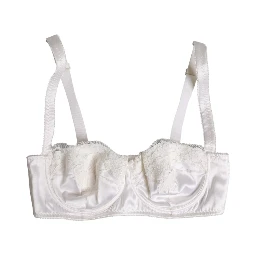 White Silk Underwired Balconette Bra Underwear