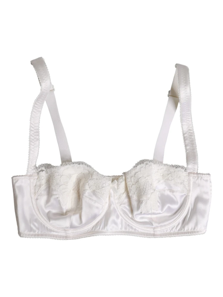 White Silk Underwired Balconette Bra Underwear alternative
