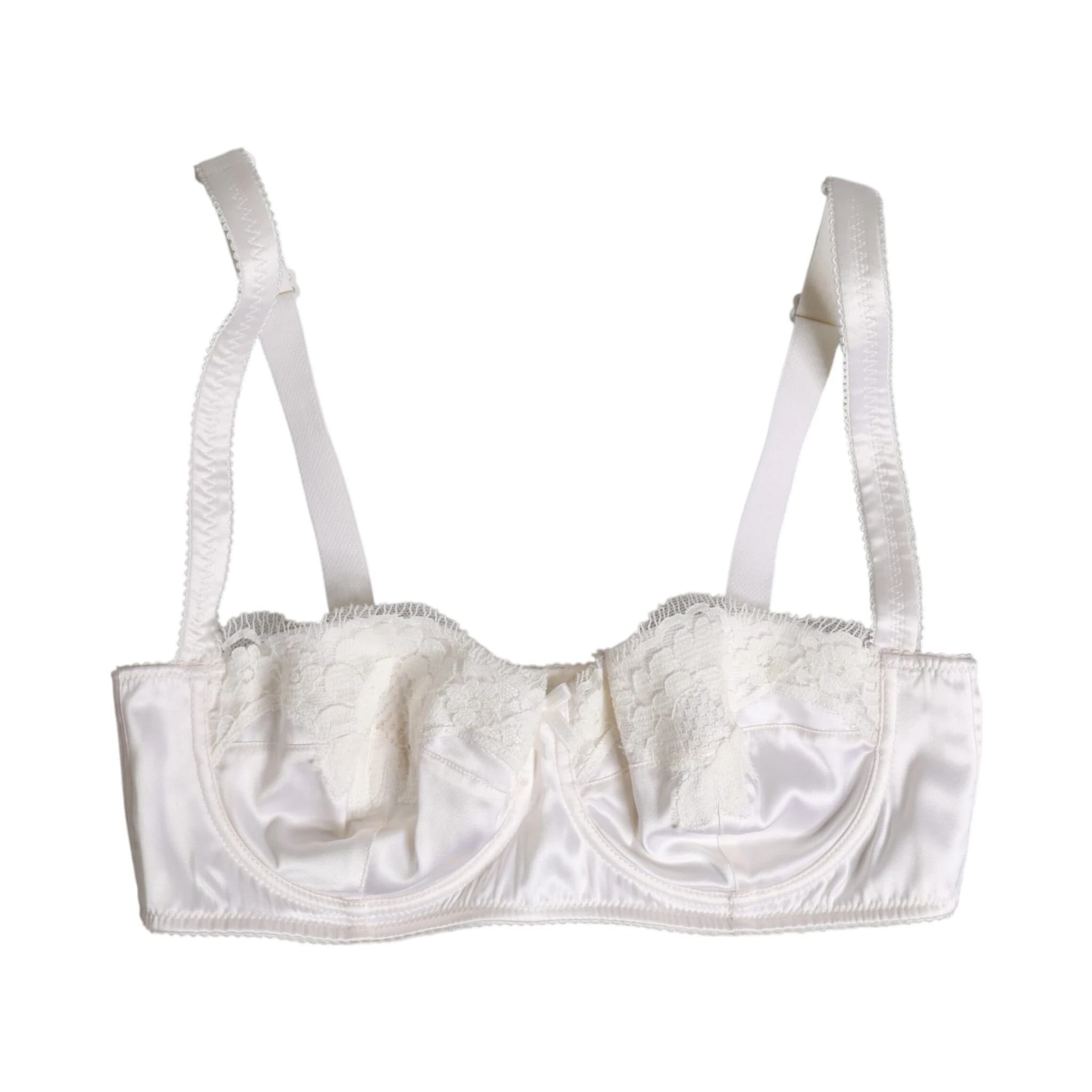 White Silk Underwired Balconette Bra Underwear