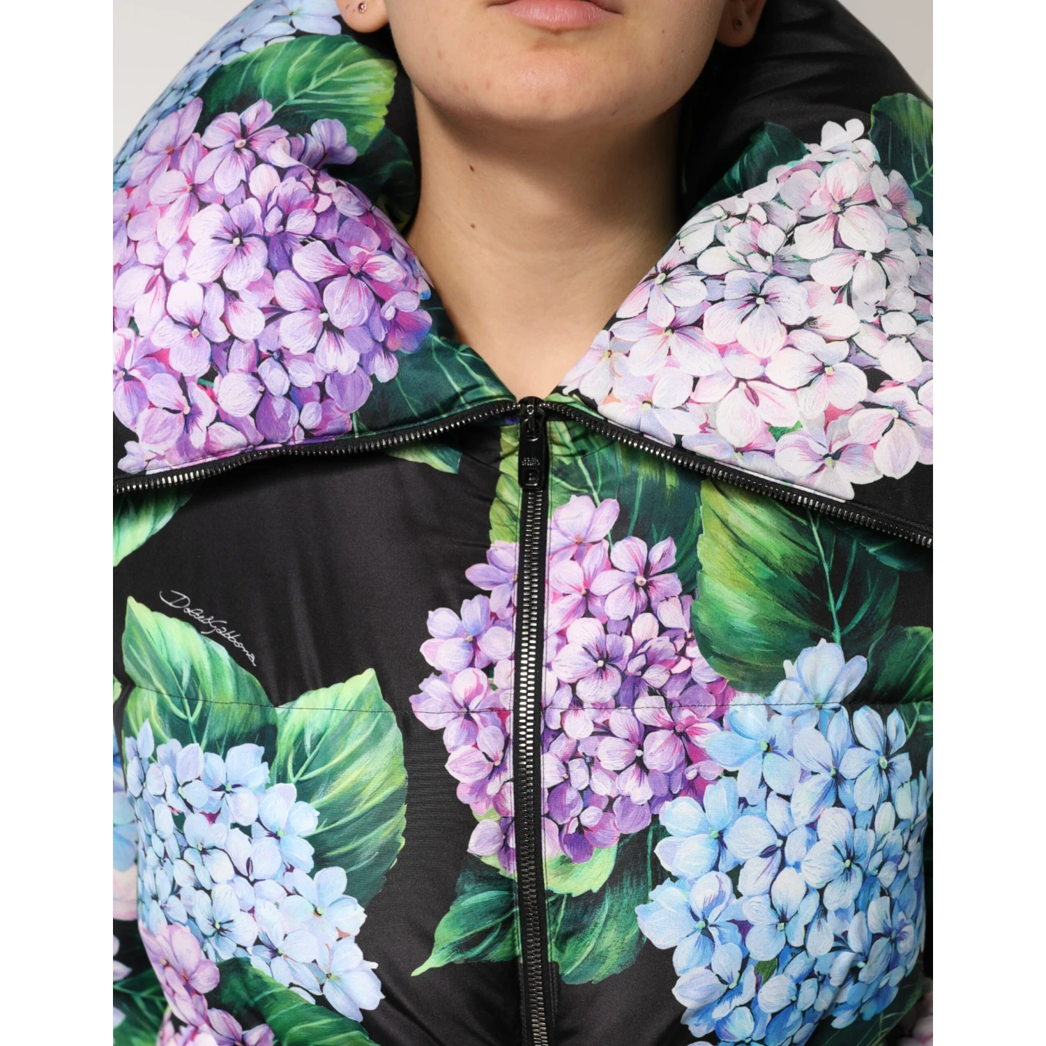 Multicolor Floral Print Puffer Quilted Jacket