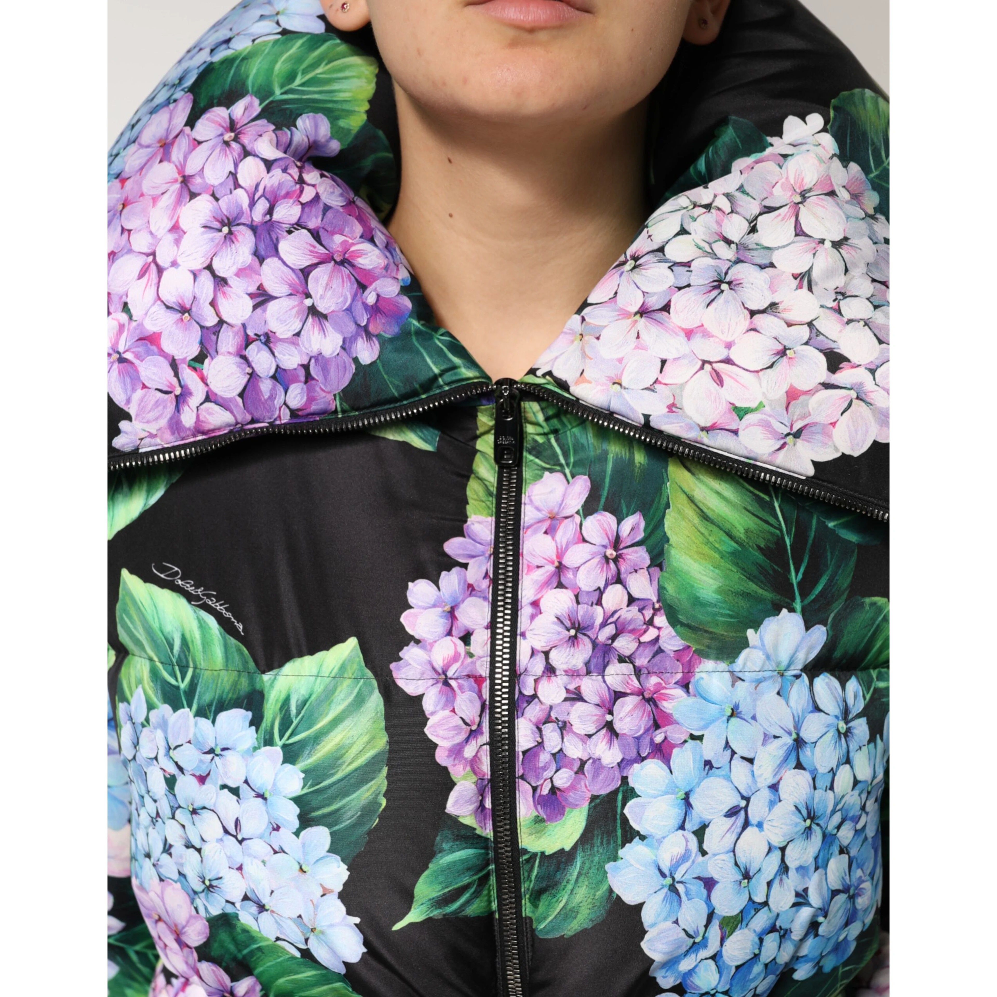 Multicolor Floral Print Puffer Quilted Jacket