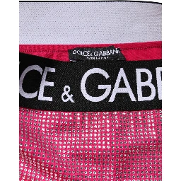 Pink Rhinestone Embellished Logo Mini Skirt