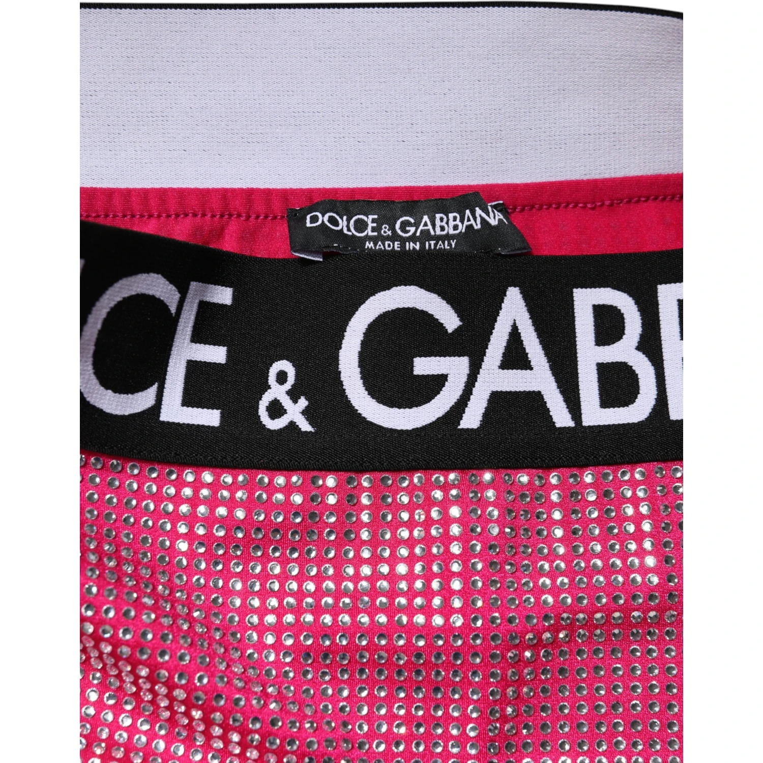 Pink Rhinestone Embellished Logo Mini Skirt