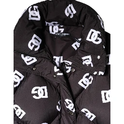 Black DG Mania Puffer Quilted Long Coat Jacket