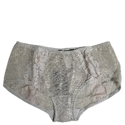 Gray Cotton Floral Lace High Waist Panty Underwear