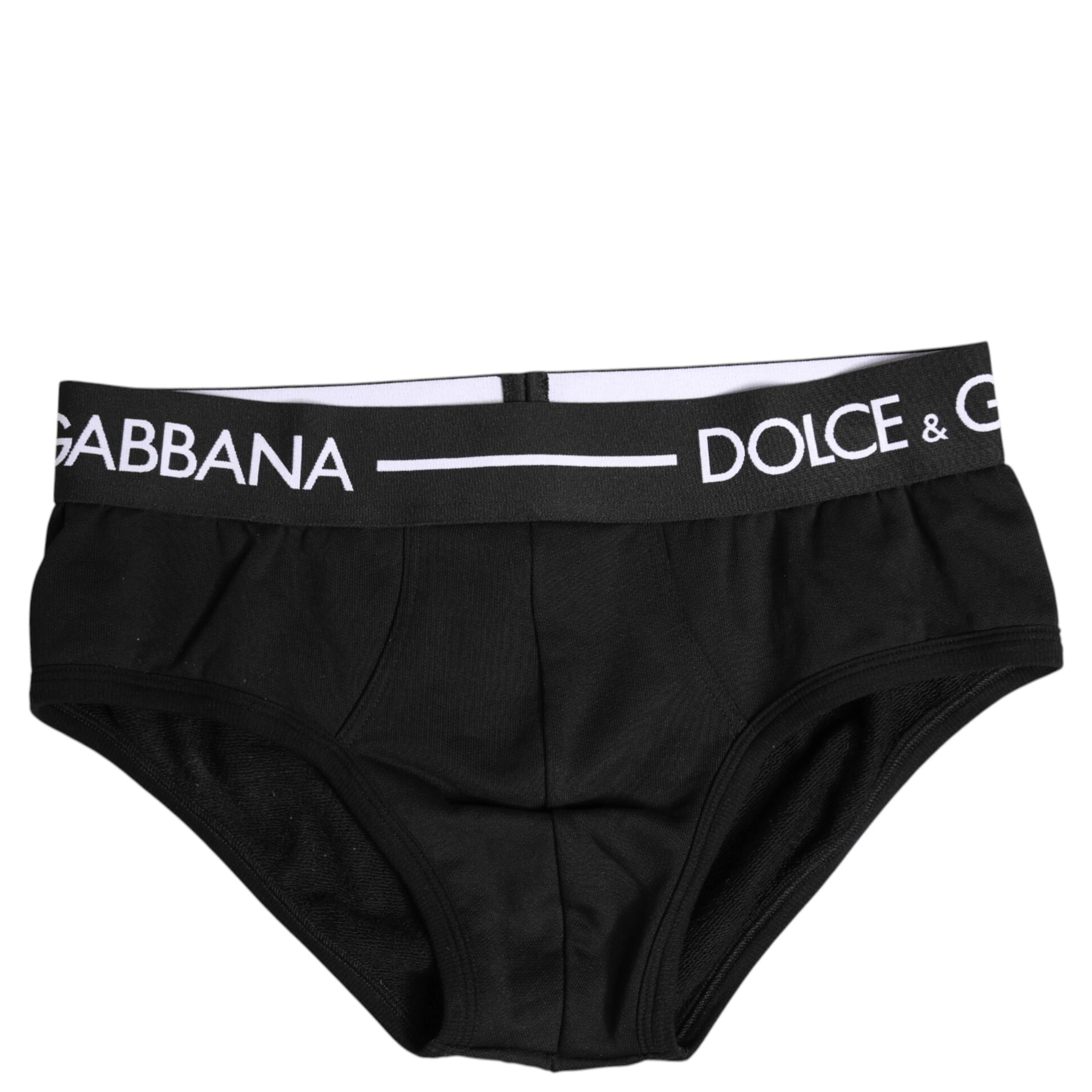 Black Cotton Stretch Regular Brief Underwear