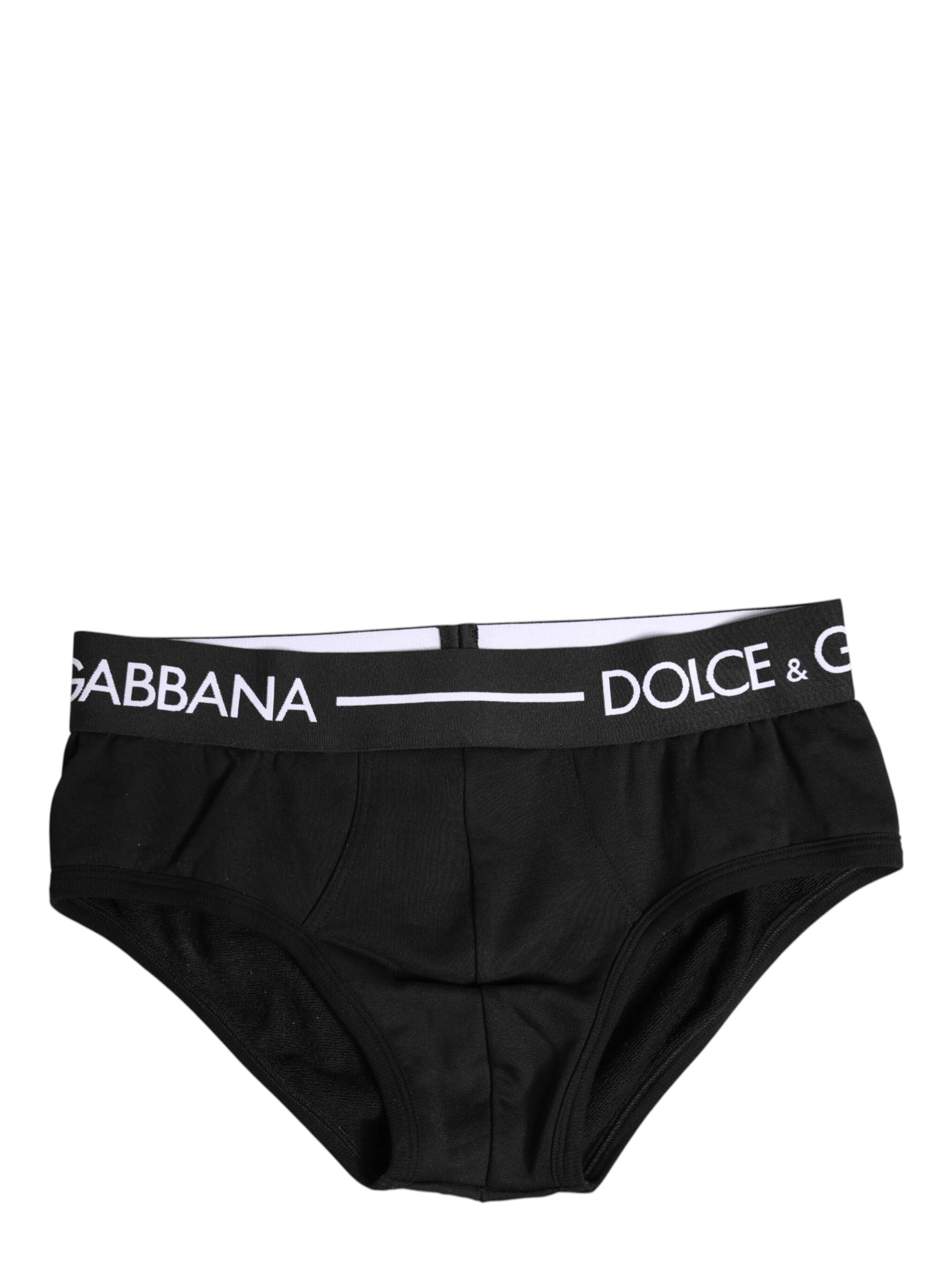 Black Cotton Stretch Regular Brief Underwear