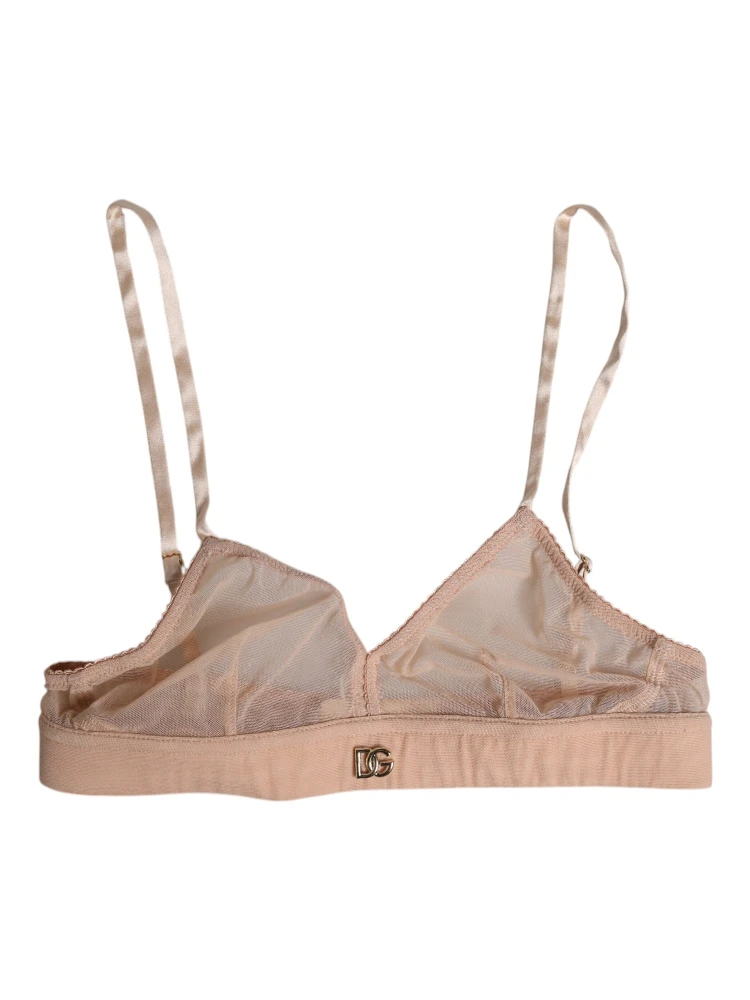 Powder Pink Nylon DG Logo Non Wire Bra Underwear alternative