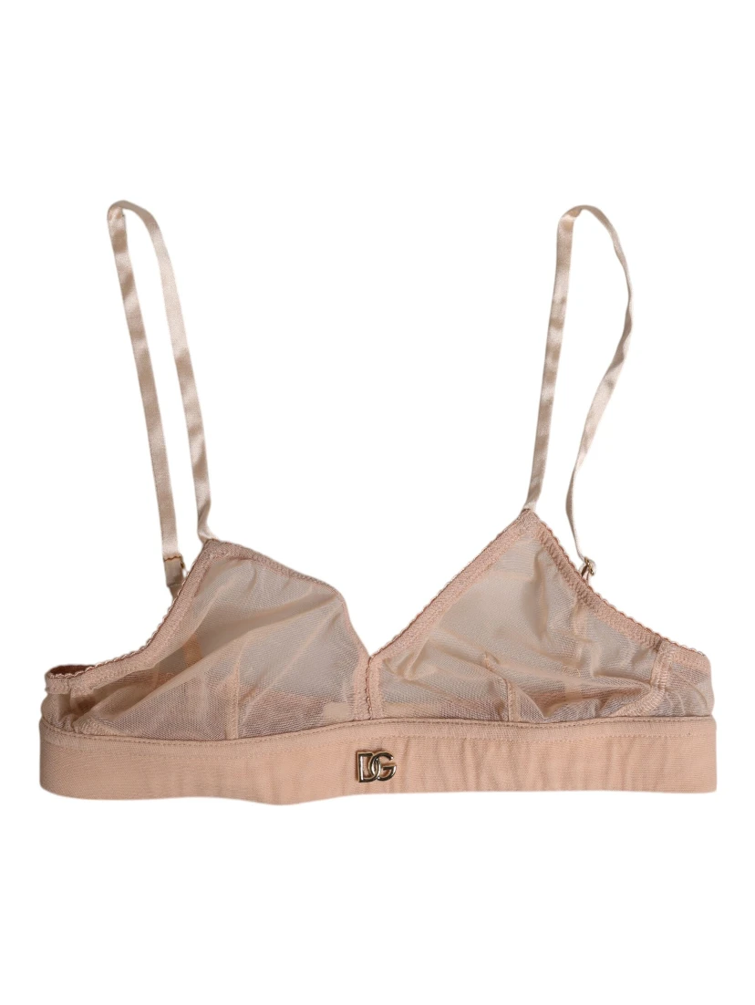 Powder Pink Nylon DG Logo Non Wire Bra Underwear