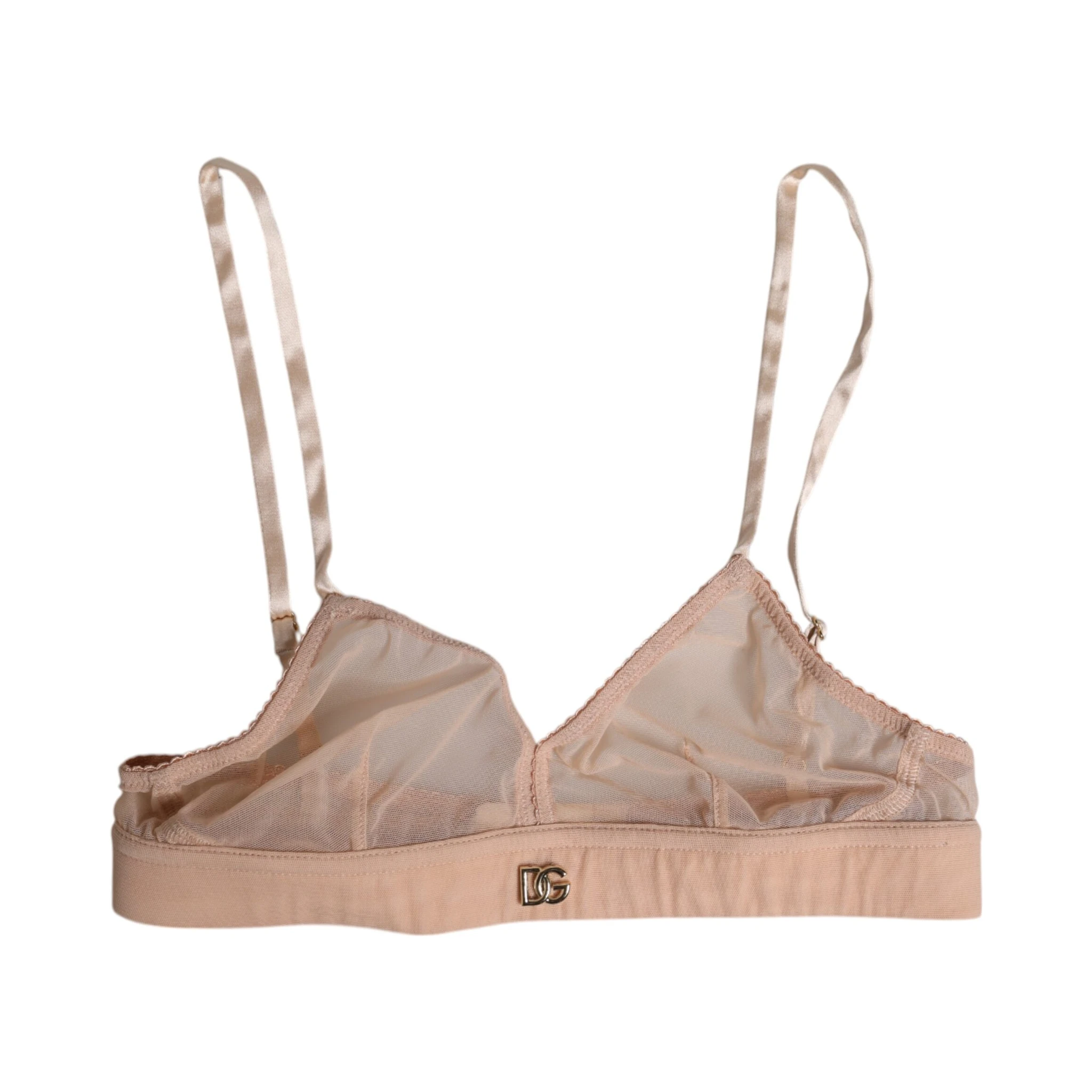 Powder Pink Nylon DG Logo Non Wire Bra Underwear