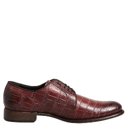 Burgundy Leather Lace Up Derby Dress Shoes