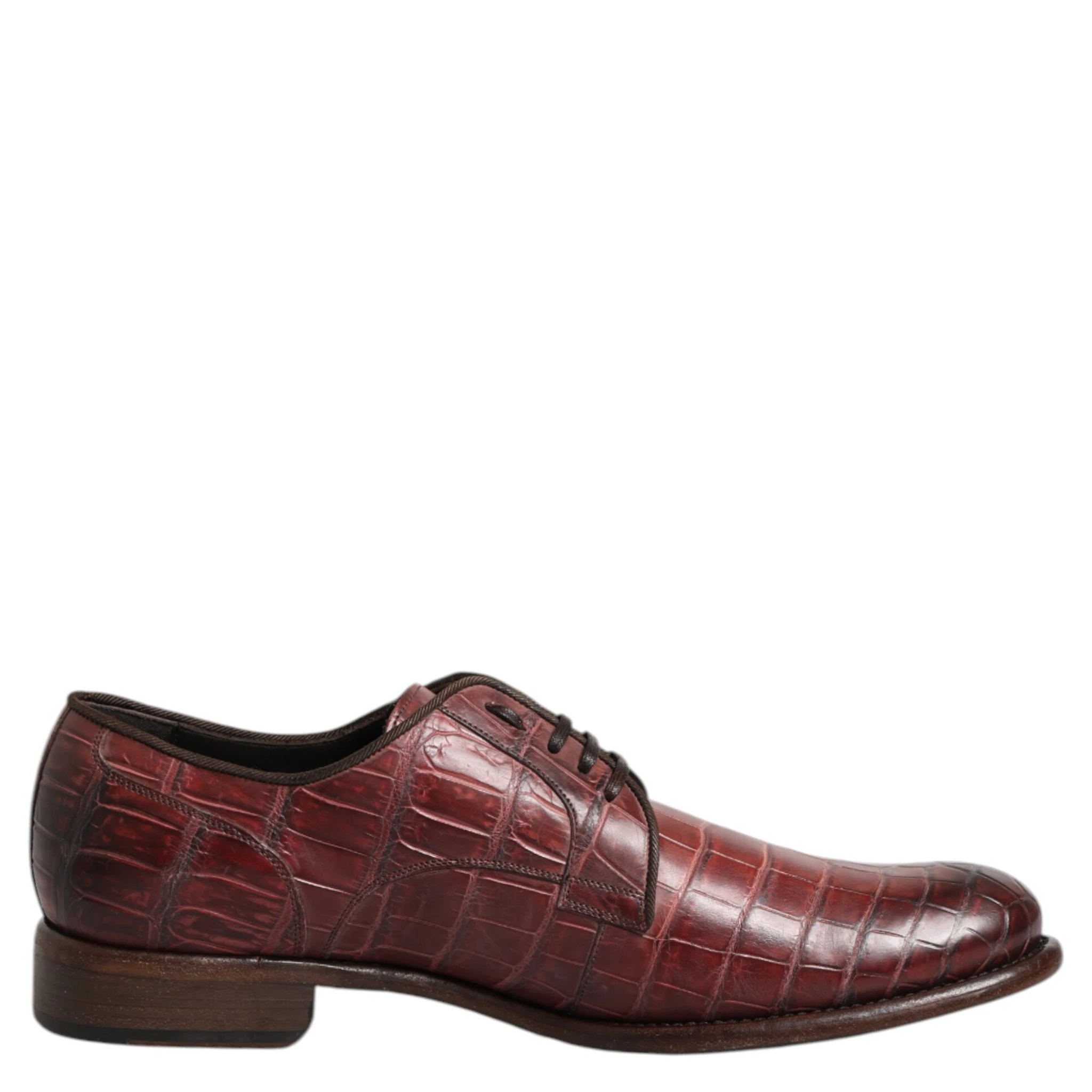 Burgundy Leather Lace Up Derby Dress Shoes