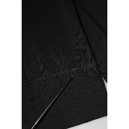 Black Wool High Waist Wide Leg Pants