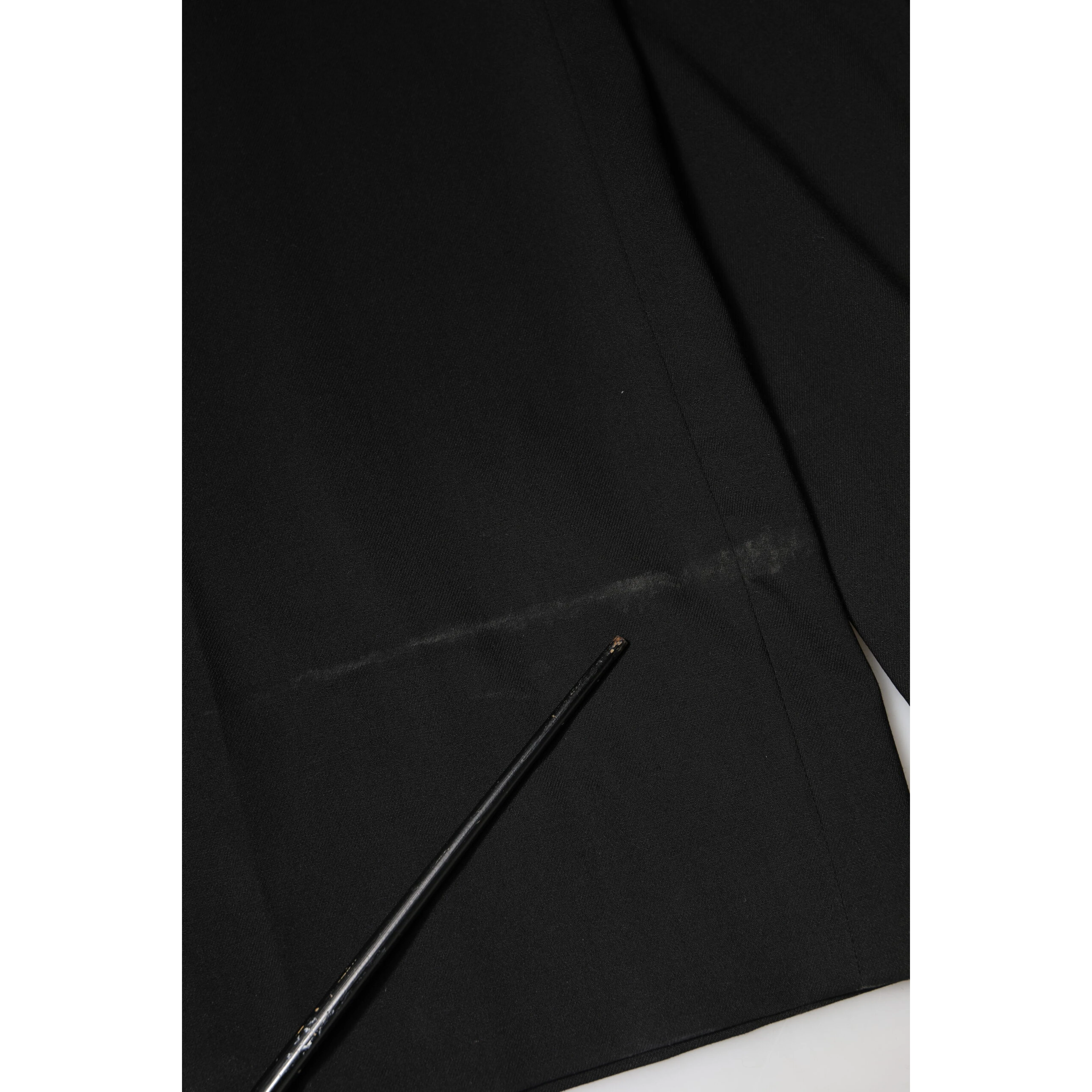 Black Wool High Waist Wide Leg Pants