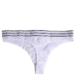 White Nylon Floral Lace Bottom Panty Underwear