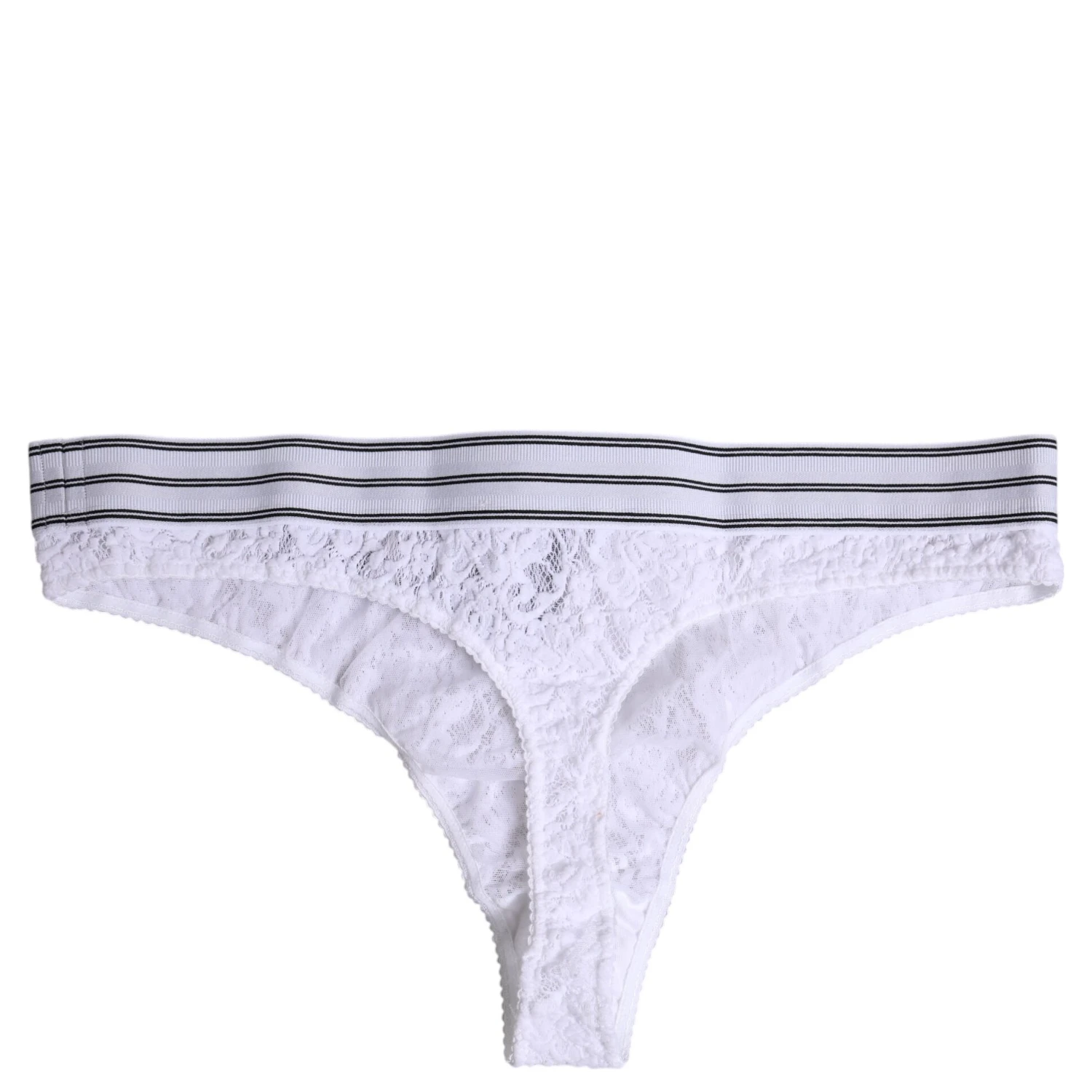 White Nylon Floral Lace Bottom Panty Underwear