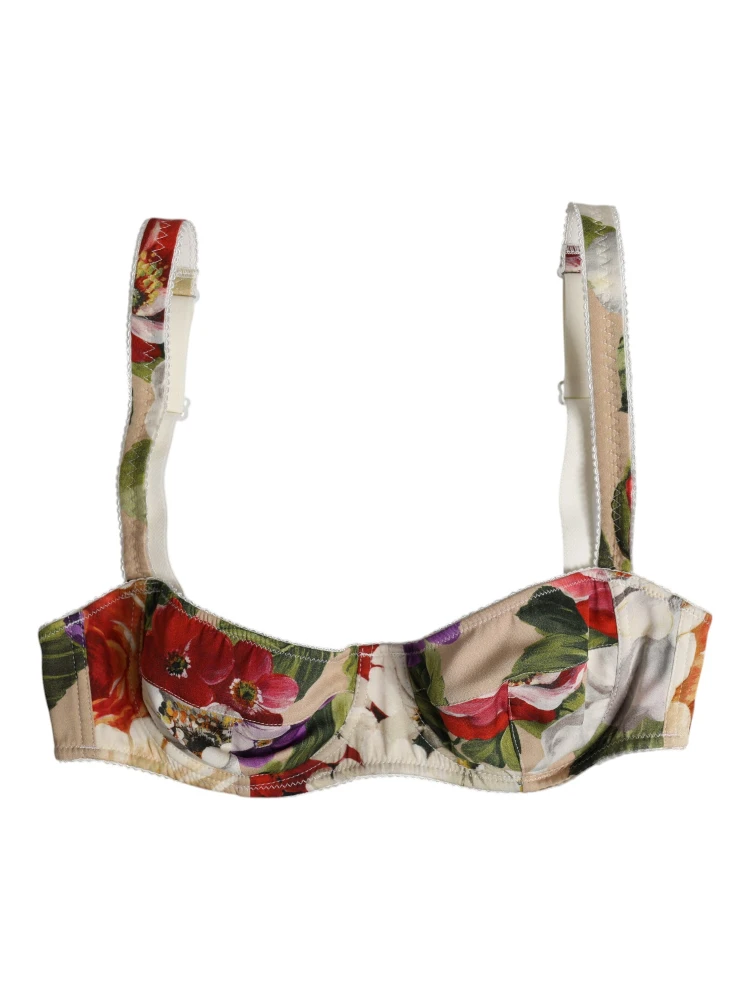 Beige Floral Balconcino Underwired Bra Underwear alternative