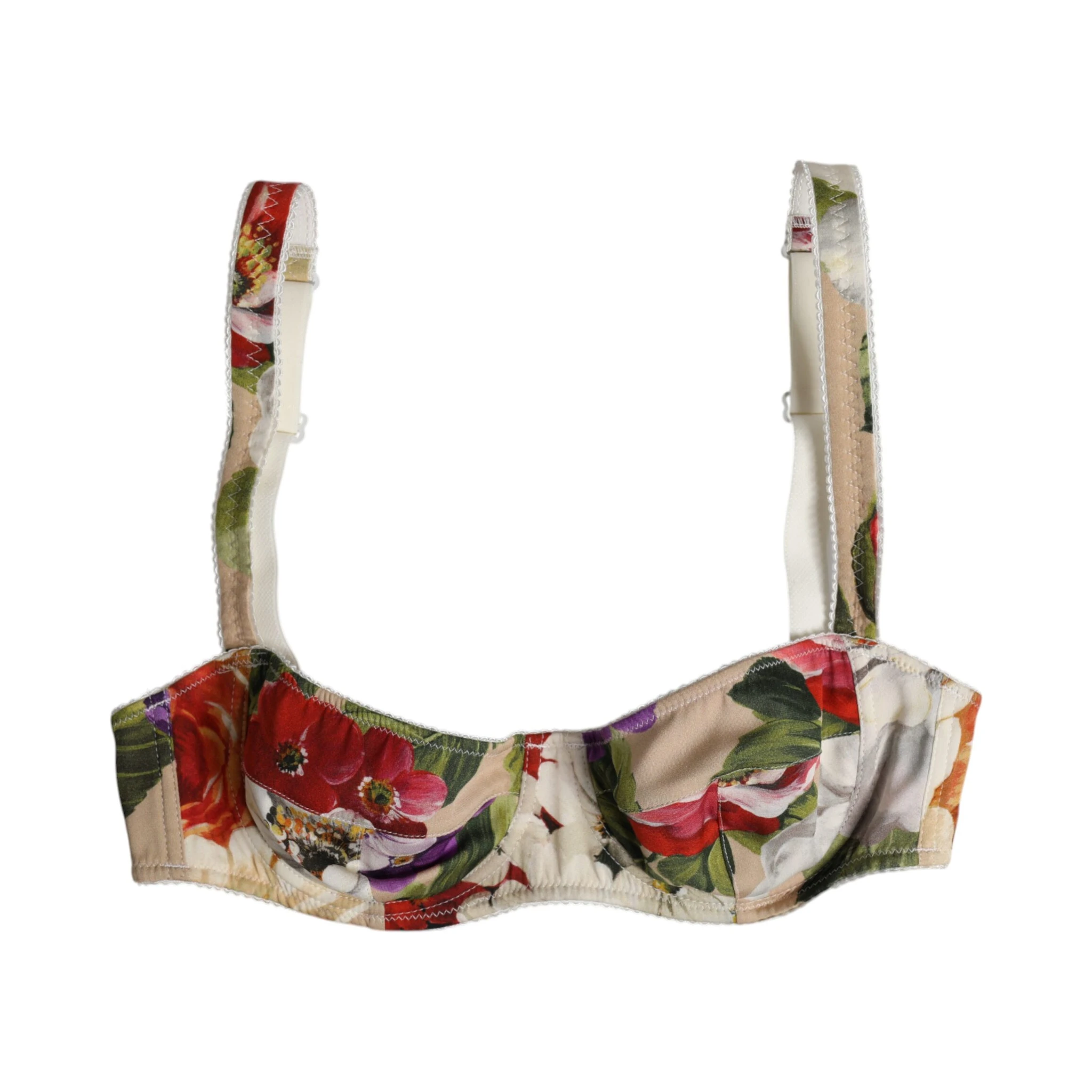 Beige Floral Balconcino Underwired Bra Underwear
