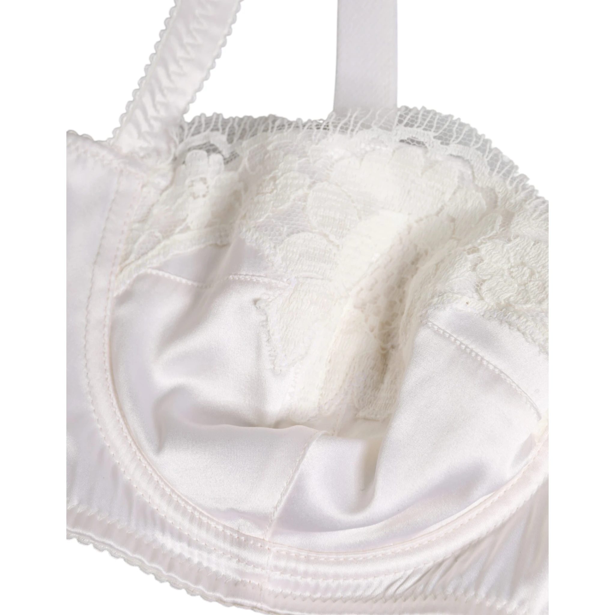 White Silk Underwired Balconette Bra Underwear
