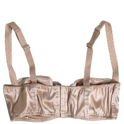 Biege Silk Underwired Balconette Bra Underwear