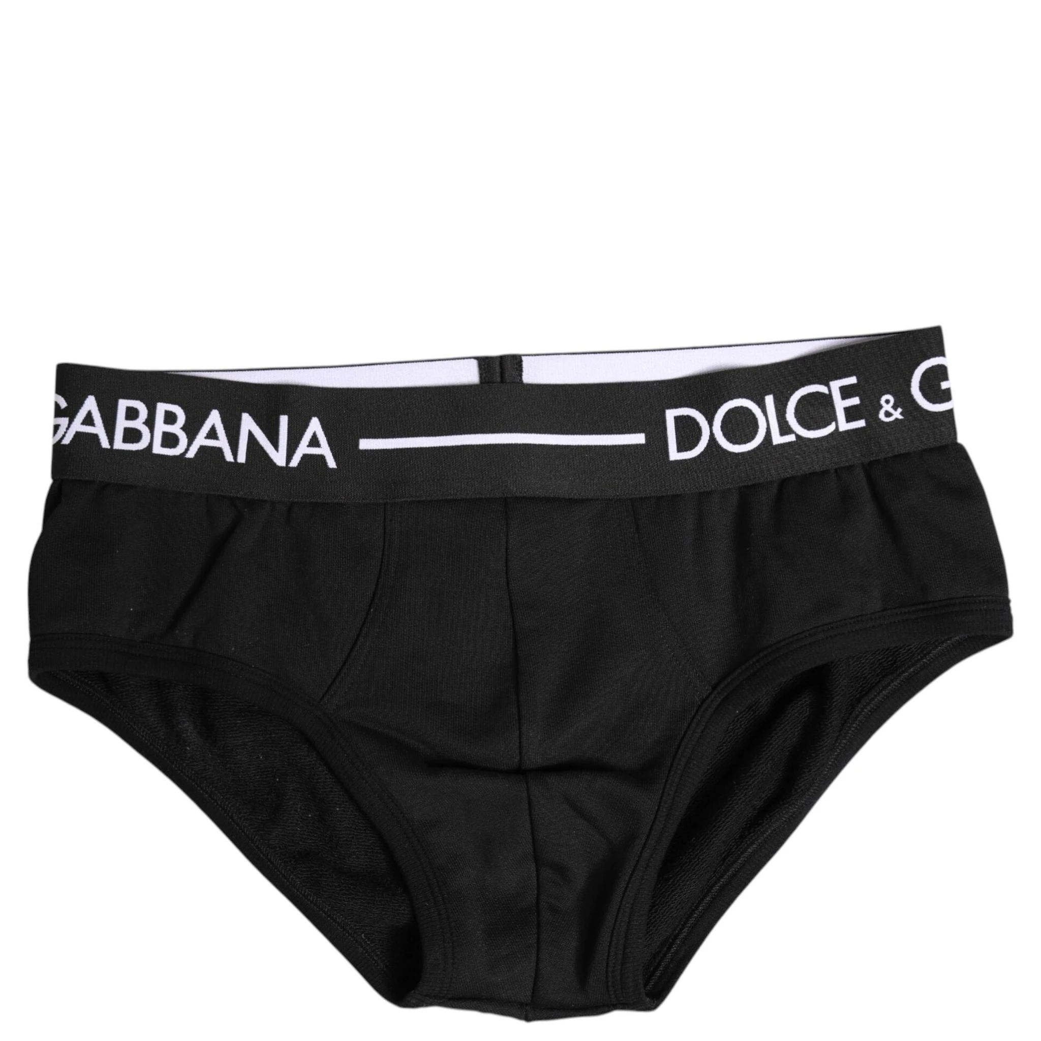 Black Cotton Stretch Regular Brief Underwear