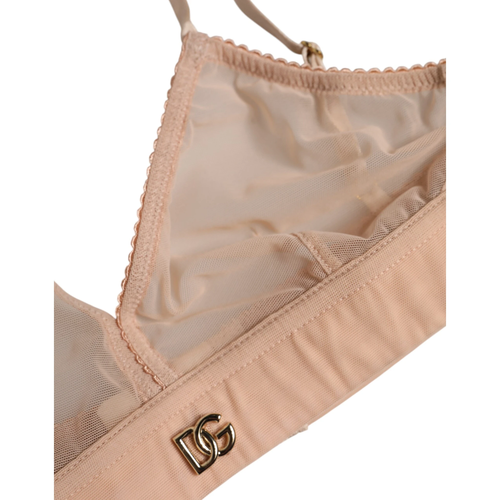 Powder Pink Nylon DG Logo Non Wire Bra Underwear
