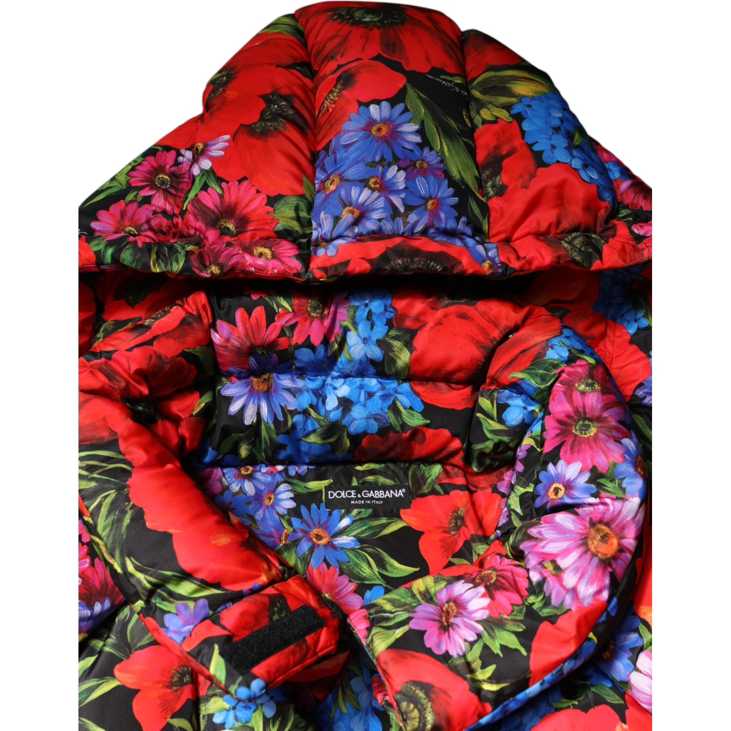 Multicolor Floral Hooded Puffer Coat Jacket