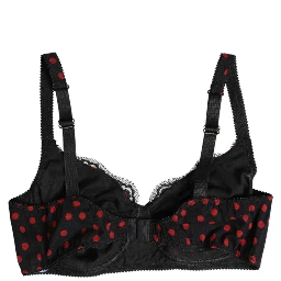 Black Red Polka Dot Underwired Balconette Underwear