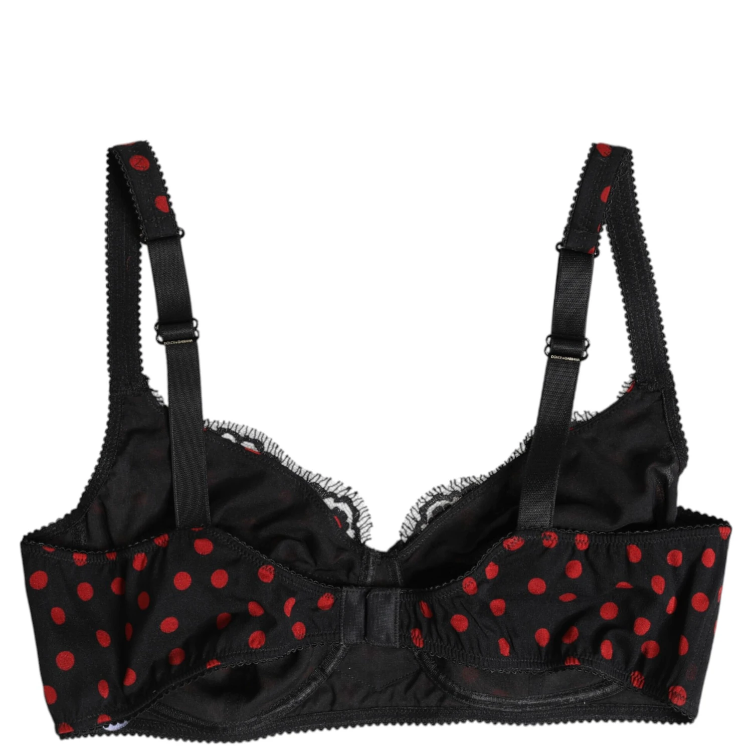 Black Red Polka Dot Underwired Balconette Underwear