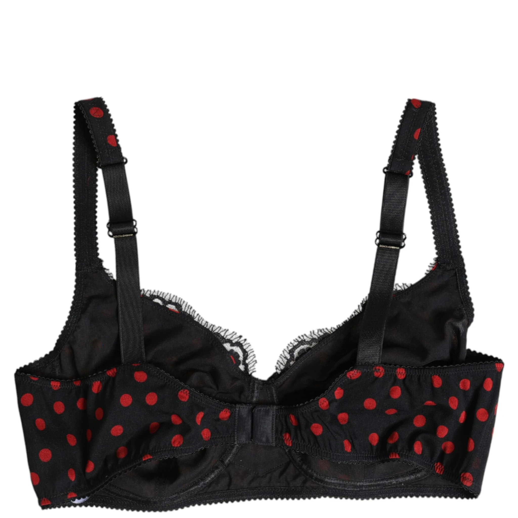 Black Red Polka Dot Underwired Balconette Underwear