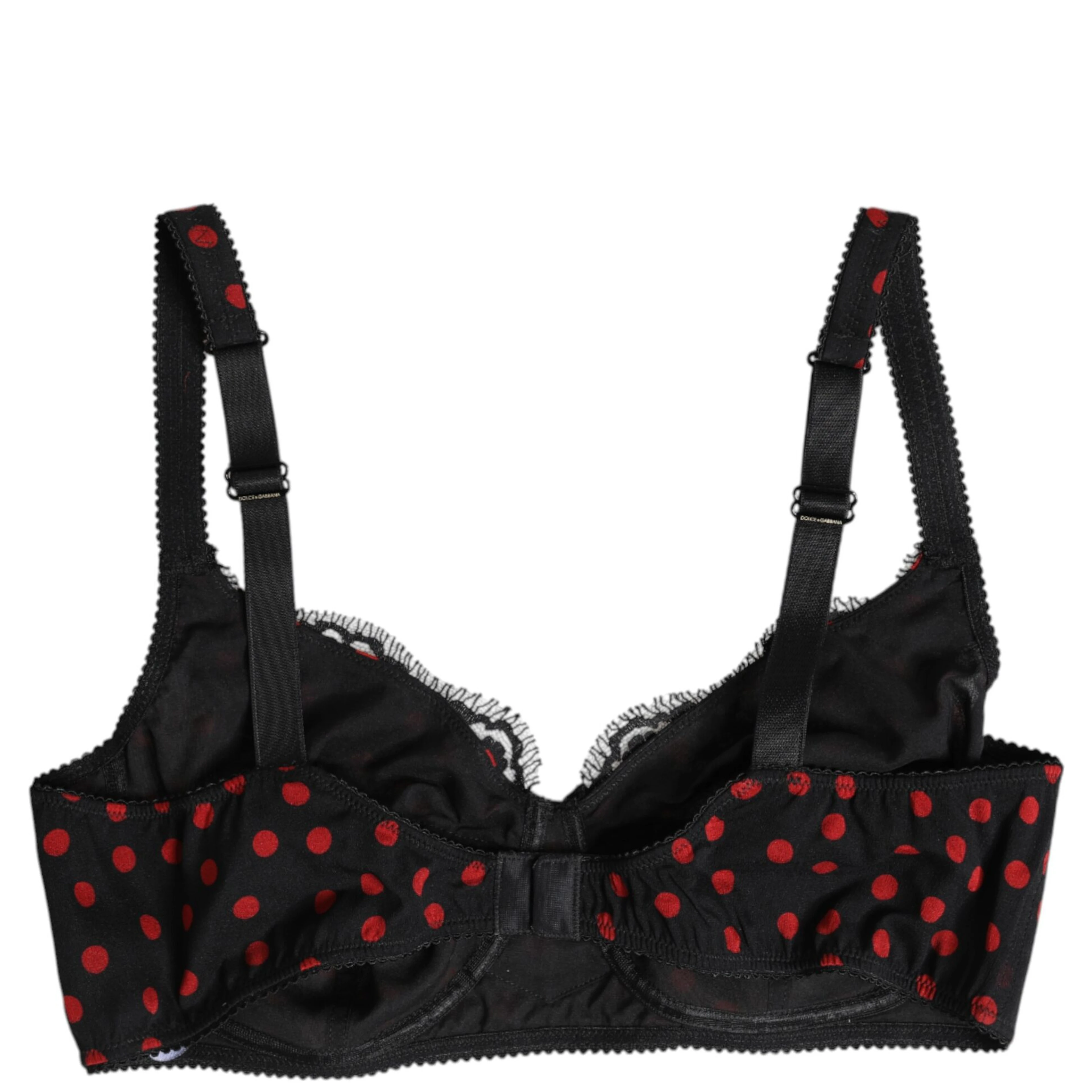 Black Red Polka Dot Underwired Balconette Underwear