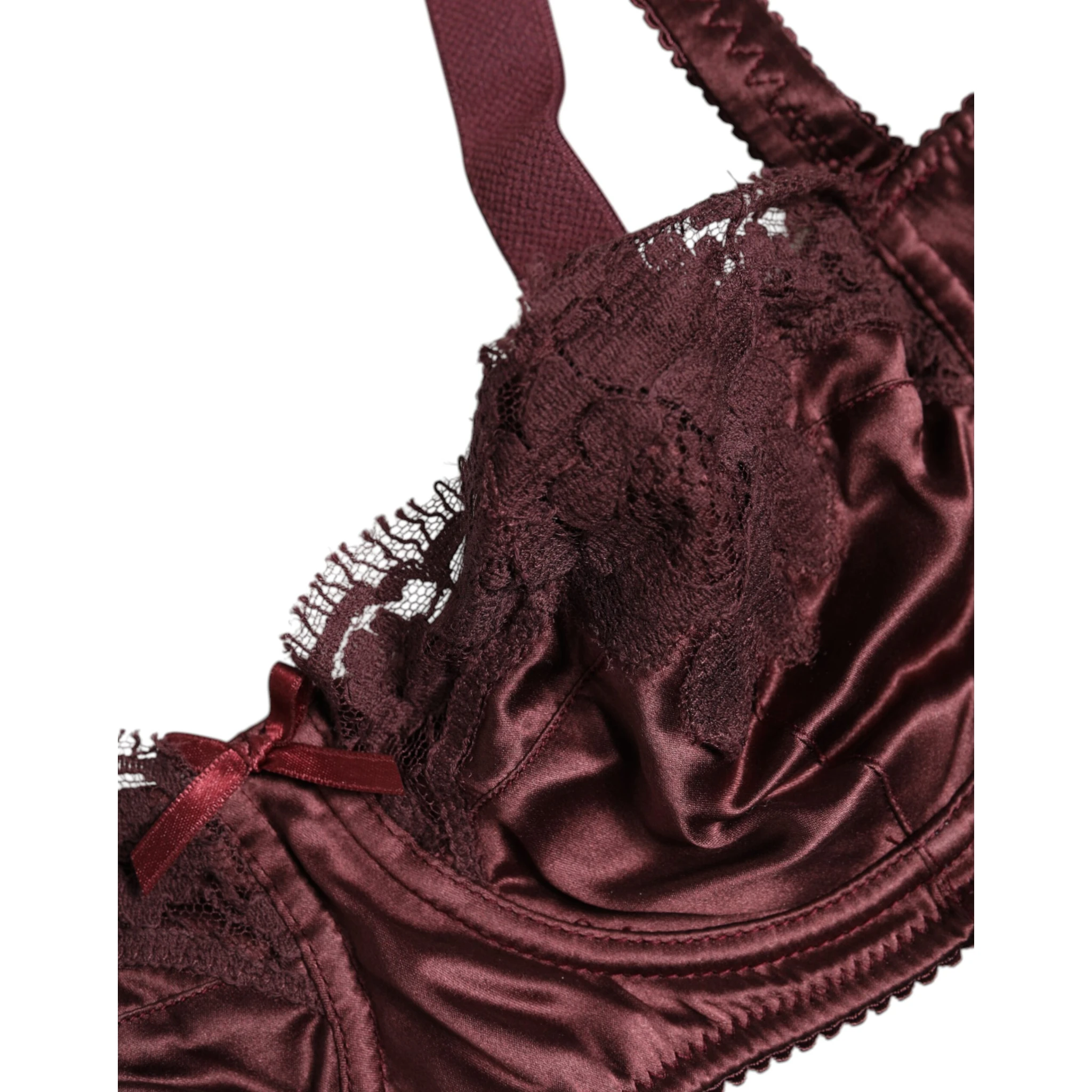 Burgundy Silk Underwired Balconette Bra Underwear