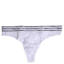 White Nylon Floral Lace Bottom Panty Underwear