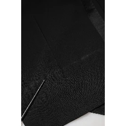 Black Wool High Waist Wide Leg Pants