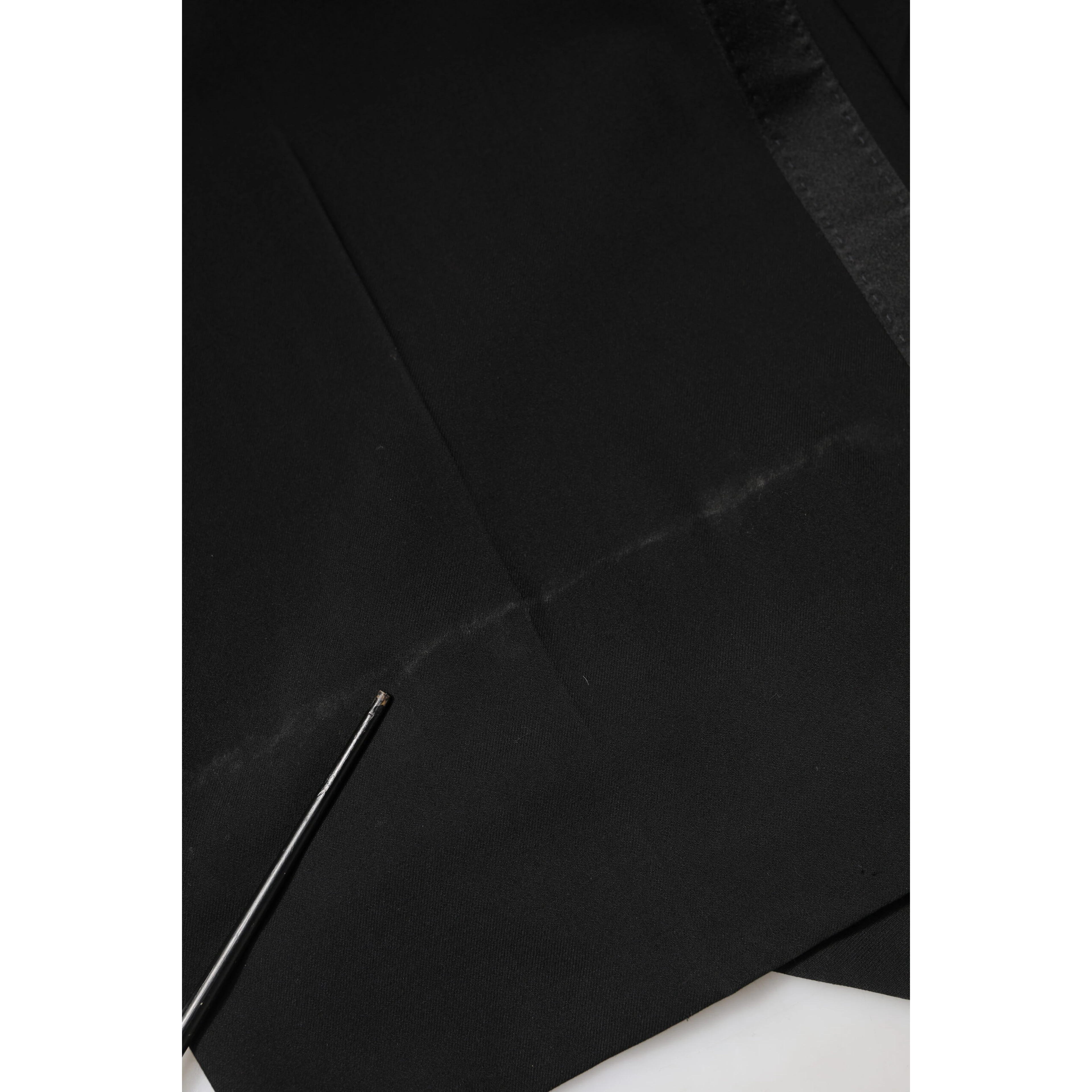 Black Wool High Waist Wide Leg Pants