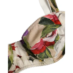 Beige Floral Balconcino Underwired Bra Underwear