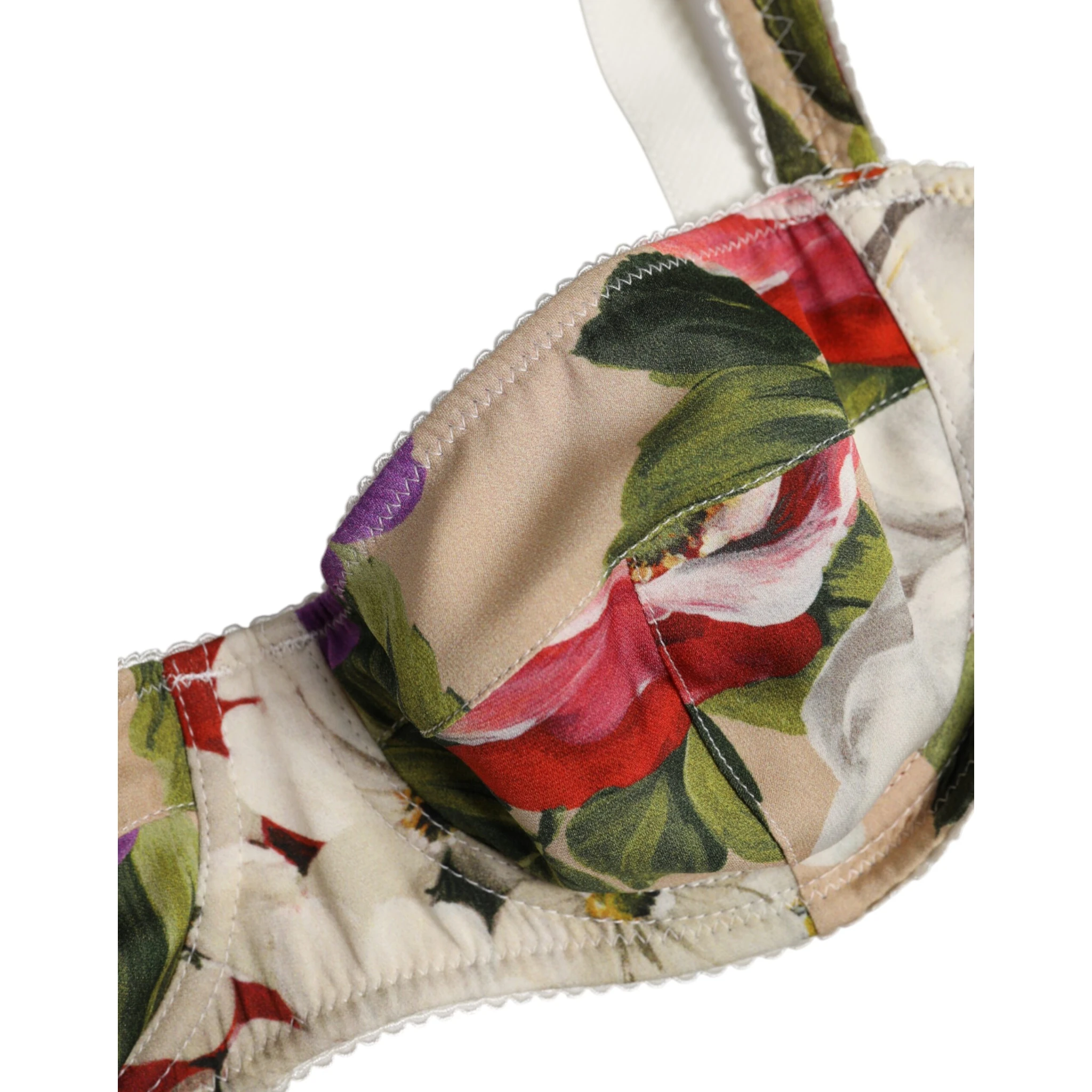 Beige Floral Balconcino Underwired Bra Underwear